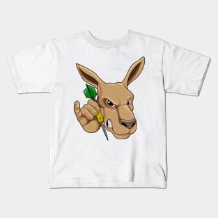 Kangaroo as Dart player with Dart Kids T-Shirt